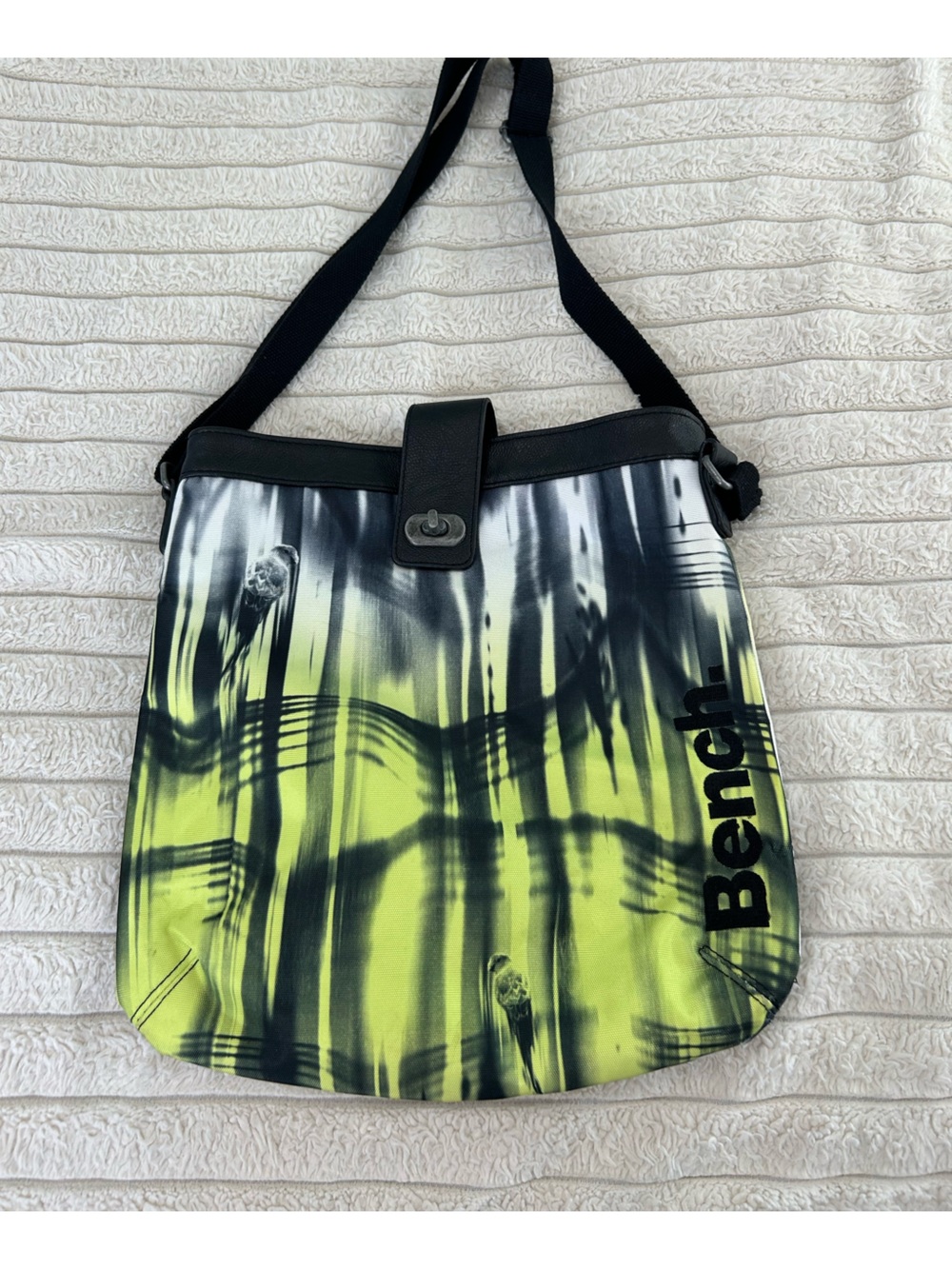 Bench Crossbody Bag in Neon Yellow and Black